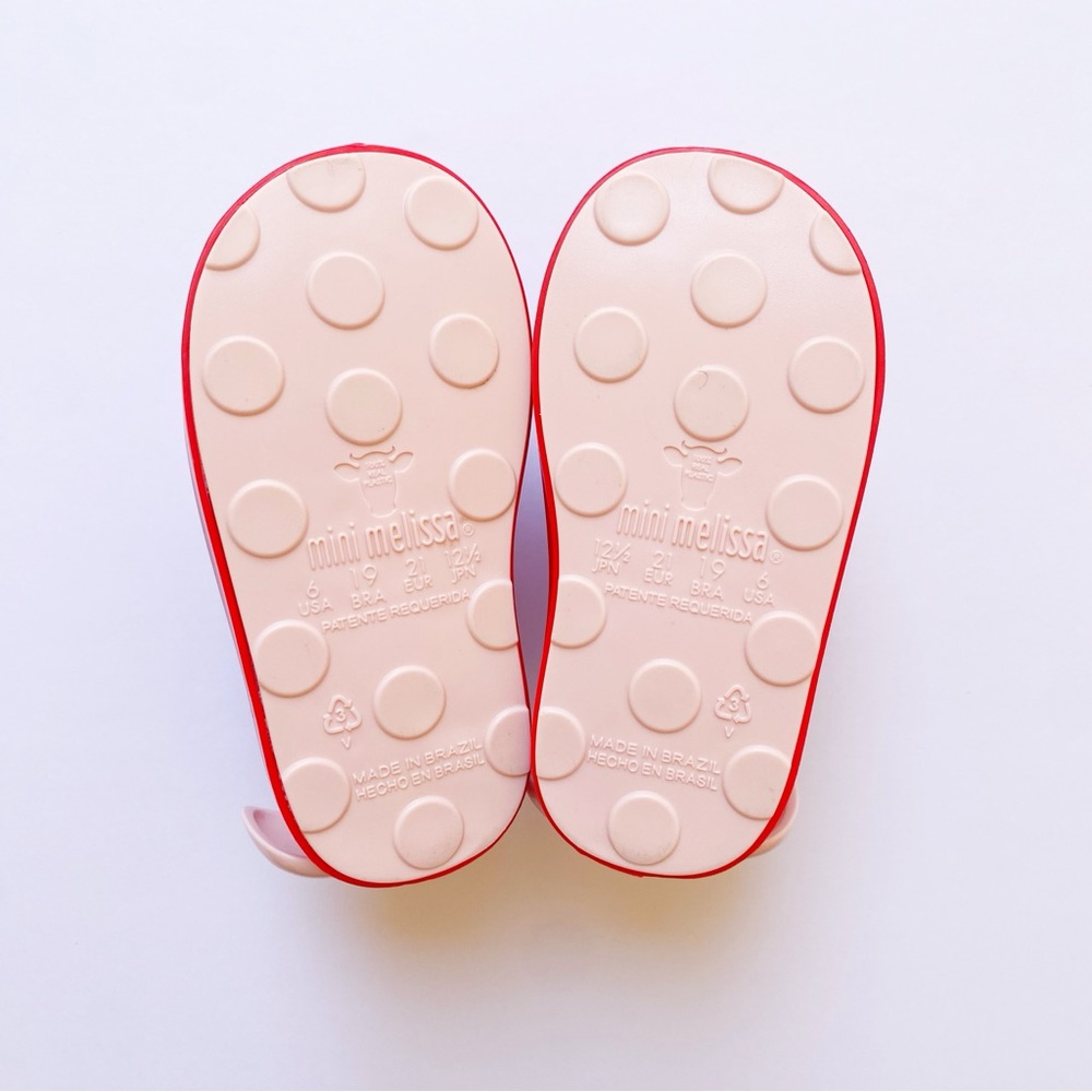 MINI MELISSA HELLO KITTY head red pink white jelly slip on sneakers shoes - Picture 8 of 9